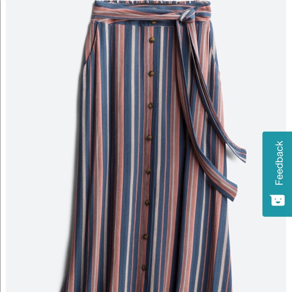 Blue striped long Gilli skirt small